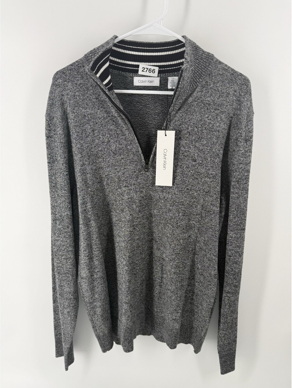 Calvin Klein NWT Long Sleeve Sweater Lightweight $89.50! Quarter Zip Large
